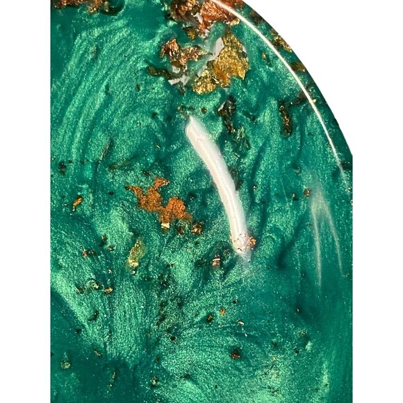 Handcrafted Green & Gold Resin Soap Dish - Unique Modern Home Decor - Picture 8 of 12